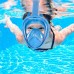 Детская маска для плавания снорклинга Полнолицевая панорамная GTM FREE BREATH (X/S) Синяя с креплением для камеры в Сетке Original Blue