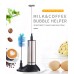 Портативный ручной миксер капучинатор для сливок и молока и капучино Premium Milk Frother 5 в 1 вспениватель молока с Чехлом, сменными насадками и Двойным венчиком + 3 трафареты подарок Черный